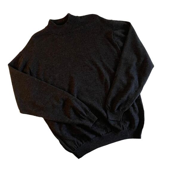 Pronto -‎ Uomo Mock Neck Charcoal Gray Wool Sweater Size X-Large - Picture 1 of 5